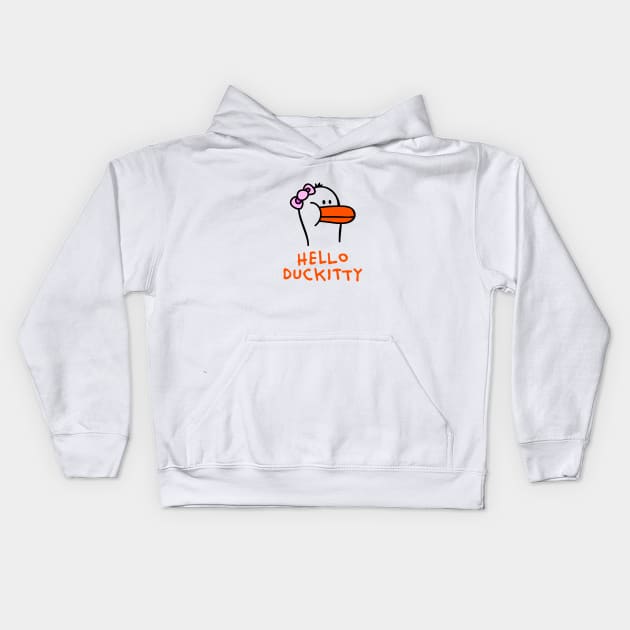 Duck Kitty Kids Hoodie by schlag.art